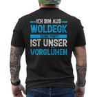 Ich Bin Aus Woldegk Deine Party Ist Unserorglühen T-Shirt mit Rückendruck