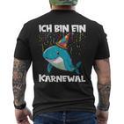 Ich Bin Ein Karnewal Black T-Shirt mit Rückendruck