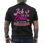 Ich Bin Eine Oma Was Sind Dein Superkraftte German Language T-Shirt mit Rückendruck