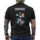 Ich Liebe Den Bodensee Black T-Shirt mit Rückendruck