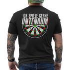 Ich Spiel Gerne Unterrum Dart Ich Spiel Gerne Down T-Shirt mit Rückendruck