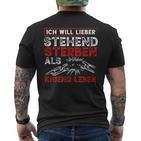 Ich Will Lieber Steht Sterben Als Kniend Leben T-Shirt mit Rückendruck