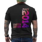 Jahr 2014 Monat Juli 2014 Retro 2014Intage 2014 T-Shirt mit Rückendruck