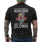 Karnevals Kostüm Clown Motiv Schwarzes Kurzärmliges Herren-T-Kurzärmliges Herren-T-Shirt