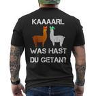 Lamas With Hüten Karl Was Hat Du Getan Lama T-Shirt mit Rückendruck