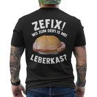 Leberkas Liver Cheese Melt Meat Cheese Meat Sausage T-Shirt mit Rückendruck