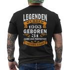 Legenden 1993 Geboren Geschenk Jahrgang 31 Geburtstag T-Shirt mit Rückendruck