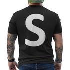 Letter S T-Shirt mit Rückendruck