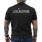 Lieblingsmann Schwarzes Kurzärmliges Herren-T-Kurzärmliges Herren-T-Shirt, Lustiges Herrenoberteil