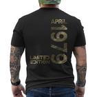 Limited Edition April 1979 Mann Frau 45 Geburtstag T-Shirt mit Rückendruck