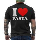 I Love Pasta T-Shirt mit Rückendruck