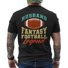 Lustiger Ehemann Papa Fantasy Football Legend T-Shirt mit Rückendruck