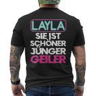 Malle Layla Sie Ist Schöner Jünger Geiler Layla Black S T-Shirt mit Rückendruck