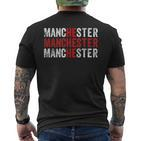 Manchester England Flag Uk T-Shirt mit Rückendruck