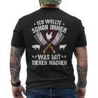 Metzger Was Mit Tieren Text In German T-Shirt mit Rückendruck