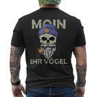 Moin Ihr Vögel Norden Moin Hamburg S T-Shirt mit Rückendruck