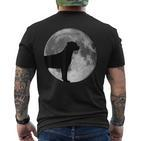 Mondlicht Labrador Silhouette Herren Kurzärmliges Herren-T-Kurzärmliges Herren-T-Shirt, Hundeliebhaber Design