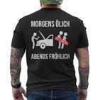 Morgens Ölich Abends Fröhlich Mechanic Mechatronics T-Shirt mit Rückendruck