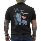 Niedliche Papa Elefant Schwangerschaftsankündigung Babyparty T-Shirt mit Rückendruck