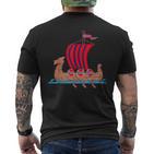 Norwegian Flagiking Ship Norway T-Shirt mit Rückendruck