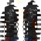 Nur Noch Eine Kurve Wander Bergsteiger Hiking Mountains T-Shirt mit Rückendruck