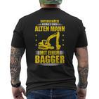 Old Man With Digger Digger Driver Saying T-Shirt mit Rückendruck