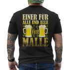 One For All And All For Malle S T-Shirt mit Rückendruck