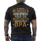 Opa Genannt Kurzärmliges Herren-T-Kurzärmliges Herren-T-Shirt, Spruch für Großväter, Herren Schwarz S