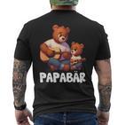 Papa Bärater Tochter Sohn Papa Gitarre Spielenatertag T-Shirt mit Rückendruck