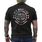 Papa Grillen Es Ist Was Ich Trinke Grill Dinge Lustig Bbq Usa T-Shirt mit Rückendruck