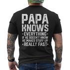 Papa Knows Everythingintage Opa Dad Witzeatertag Kapuzenjacke T-Shirt mit Rückendruck