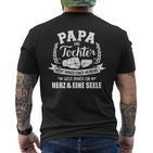 Papa Und Tochter Heart Und Seele Slogan T-Shirt mit Rückendruck