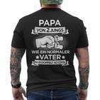 Papa Zwei Jungs Für Zweifachenateron 2 Söhnenatertag T-Shirt mit Rückendruck