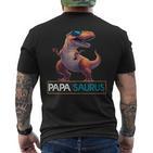 Papasaurus Dinosaurier Geburtstag Papa Saurus T-Rexatertag T-Shirt mit Rückendruck