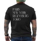 Paris New York Regensburg Tokyo Regensburger Ober-Pfalz T-Shirt mit Rückendruck