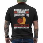 Pedometer Sind Für Fortgeschritten Humour Slogan Black T-Shirt mit Rückendruck