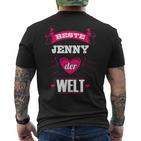 Personalisiertes Kurzärmliges Herren-T-Kurzärmliges Herren-T-Shirt Beste Jenny der Welt in Schwarz, Unikat Design