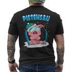 Pistensau Ski Sau Winter Skiing Slogan Piste T-Shirt mit Rückendruck