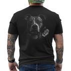 Plain Portrait Of Stafford Terrier And Rose T-Shirt mit Rückendruck