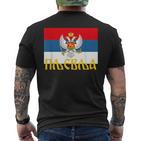 Pljevlja Srpska Crna Gora Njegos Petrovic Trobojka Cg T-Shirt mit Rückendruck