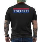 Polterei Stag Night Fun Police Black T-Shirt mit Rückendruck