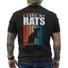 Rats Vintage Stripes Sweet Saying For Rat Holder T-Shirt mit Rückendruck