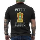 Reichet Mir Den Pfeffi Kurzärmliges Herren-T-Kurzärmliges Herren-T-Shirt, Minzlikör Saufparty Design