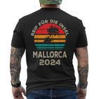 Reif Für Der Island Mallorca 2024 Palm Trees Sunset Outfit T-Shirt mit Rückendruck