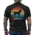 Retro Labrador Silhouette Kurzärmliges Herren-T-Kurzärmliges Herren-T-Shirt im Sonnenuntergang Design