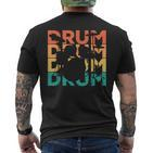 Retro Vintage Drums For Drummers & Drummers T-Shirt mit Rückendruck