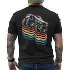 Retro Vintage Monster Truck Retro Silhouette For Boys T-Shirt mit Rückendruck