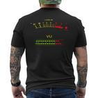 Retro Vu Meter Vintage Hi-Fi Audio Stereo Music Sound T-Shirt mit Rückendruck