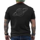 Saturn-Linienkunst T-Shirt mit Rückendruck