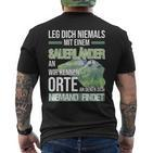 Sauerland Schwarzes Kurzärmliges Herren-T-Kurzärmliges Herren-T-Shirt - Niemals mit Einem Sauerländer Anlegen